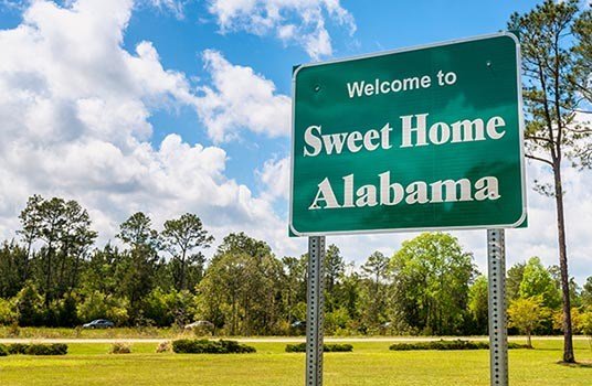 Alabama state welcome sign