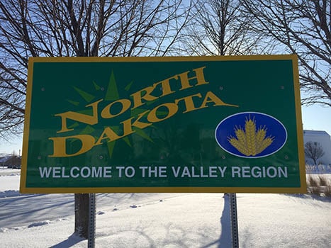 Welcome to North Dakota sign