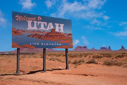 Utah welcome sign